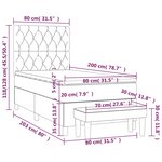vidaXL Sommier à lattes de lit avec matelas Gris clair 80x200 cm Tissu