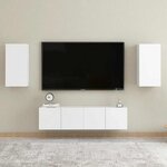 vidaXL Meuble TV Blanc 30 5x30x60 cm Bois d’ingénierie