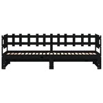 vidaXL Lit coulissant sans matelas noir 2x(90x190) cm Bois massif
