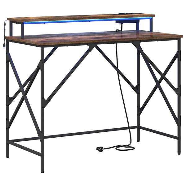 vidaXL Bureau Chêne fumé 100 x 50 x 86.5 cm Bois d'ingénierie
