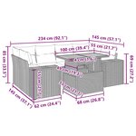 vidaXL Salon de jardin avec coussins 7 Pièces beige résine tressée