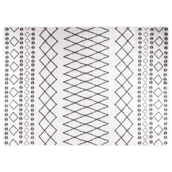 vidaXL Tapis lavable antidérapant 120x180 cm noir et blanc