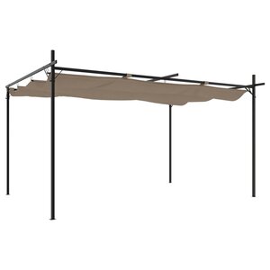 vidaXL Pergola avec toit rétractable taupe 395x292x230 cm