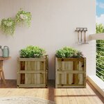 vidaXL Jardinières 2 Pièces bois de pin imprégné