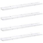vidaXL Étagère Murale avec étagère 4 Pièces Marbre blanc 80 x 9 x 3 cm