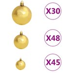 Vidaxl sapin de noël artificiel avec led et boules 500 cm vert