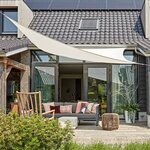 Livin'outdoor Tissu d'ombrage Como Polyester Triangle 3x2 5x2 5m Blanc
