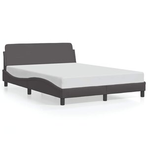 vidaXL Cadre de lit Dover gris 140x190 cm similicuir