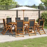 vidaXL Ensemble à manger de jardin 9Pièces bois d'acacia solide textilène