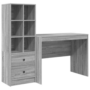 vidaXL Bureau avec tiroir 2 Pièces Gris Sonoma