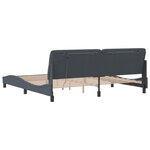 vidaXL Cadre de lit avec lumières LED gris foncé 200x200 cm velours
