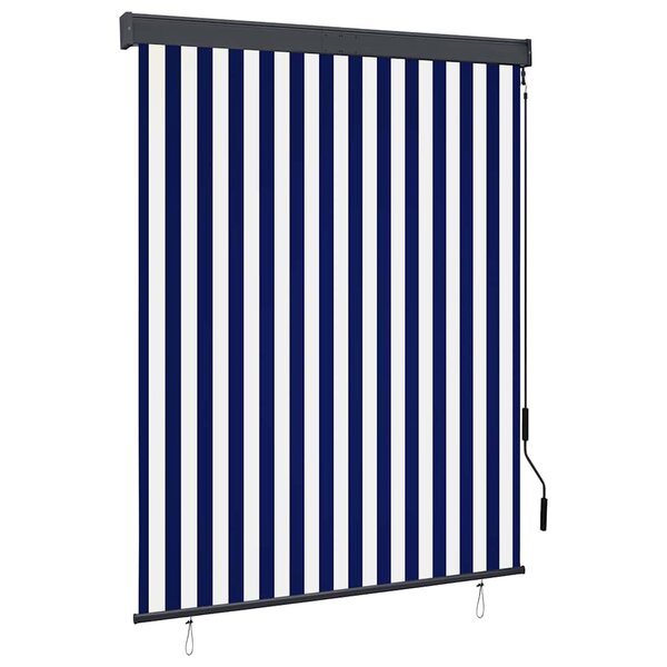 vidaXL Store roulant d'extérieur 140x250 cm Bleu et blanc