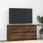 vidaXL Meuble TV chêne marron 100x35x54 cm bois d'ingénierie