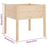 vidaXL Jardinière d'extérieur 70x70x70 cm bois de pin massif