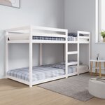 vidaXL Lit superposé Blanc 90x200 cm Bois de pin massif