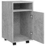vidaXL Armoire latérale et roues Gris béton 33x38x60cm Bois ingénierie