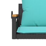 vidaXL Balancelle avec coussins noir 63x62x40 cm résine tressée