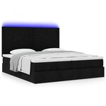 VidaXL Cadre de lit ottoman avec matelas noir 180x200cm tissu