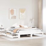 vidaXL Cadre de lit sans matelas blanc 180x200 cm bois massif de pin