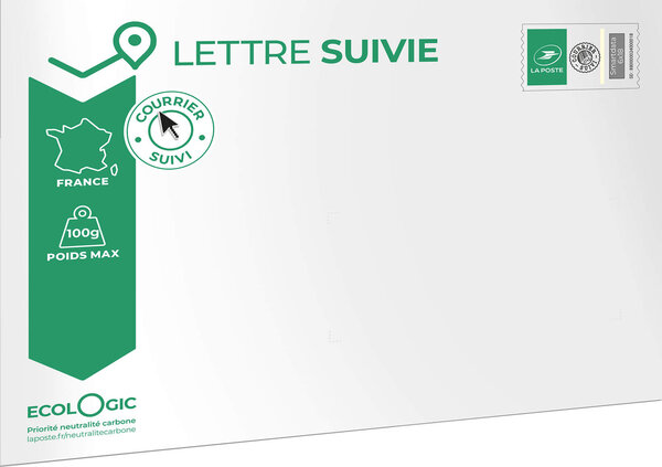 Prêt-à-Poster - Lettre Suivie - 100g - Format C5 - Enveloppe à l'unité