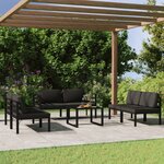 vidaXL Salon de jardin 7 Pièces avec coussins Aluminium Anthracite