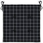 vidaXL Coussins de chaise de jardin lot de 6 motif à carreaux noir