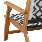 vidaXL Mobilier de jardin Noir et Blanc 122 x 78 x 73 cm