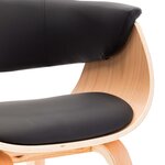 vidaXL Chaises à manger lot de 4 noir bois courbé et similicuir