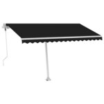 vidaXL Auvent automatique et capteur de vent LED 450x350 cm Anthracite