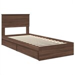 vidaXL Lit de Rangement Chêne brun 100 x 200 cm Bois d'ingénierie