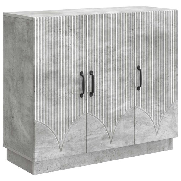 vidaXL Buffet Gris béton 89 x 34 5 x 77 cm Bois d'ingénierie