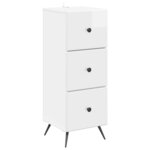vidaXL Armoire à tiroirs Blanc brillant 33 x 34 5 x 90 cm