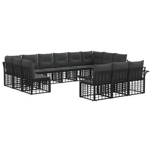 vidaXL Ensemble de canapés d'extérieur 13 pc Noir et Gris foncé