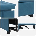 vidaXL Canapé-lit 3-en-1 en velours bleu