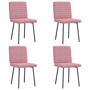 vidaXL Chaises à manger lot de 4 Rose Velours