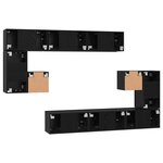 vidaXL Ensemble de Cabinet TV 10 Pièces Chêne Noir 180 x 30 x 90.5 cm