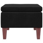 vidaXL Tabouret avec pieds en bois Noir Velours