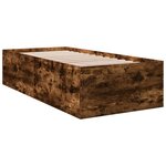 vidaXL Cadre de lit sans matelas chêne fumé 100x200 cm