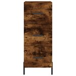 vidaXL Buffet haut Chêne fumé 34 5x34x180 cm Bois d'ingénierie