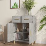 vidaXL Buffet gris béton 69 5x34x89 cm bois d'ingénierie