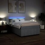 vidaXL Sommier à lattes de lit avec matelas Gris clair 140x190cm Tissu
