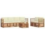 vidaXL Ensemble de canapés d'extérieur 7 Pièces Naturel et Crème