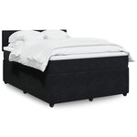 vidaXL Sommier à lattes de lit et matelas Noir 160x200 cm Velours