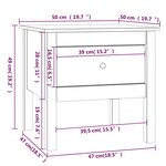 vidaXL Table d'appoint Noir 50x50x49 cm Bois massif de pin
