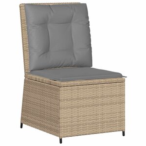 vidaXL Canapé de jardin avec coussin Beige et gris polyrotin