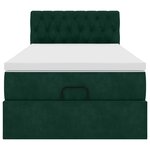 vidaXL Lit ottoman avec matelas et LED Vert foncé 80x200cm velours