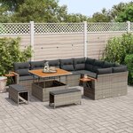 vidaXL Ensemble de canapé de jardin 12 Pièces Gris polyrotin