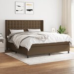 vidaXL Sommier à lattes de lit avec matelas Marron foncé 180x200 cm