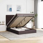 VidaXL Cadre de lit ottoman avec matelas marron foncé 140x200 cm tissu