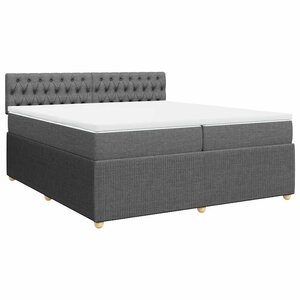 vidaXL Sommier à lattes de lit avec matelas Gris foncé 200x200cm Tissu